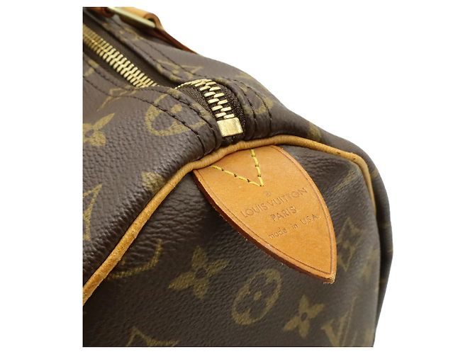 Borsa Louis Vuitton Monogram Speedy 35 Marrone - vista 9