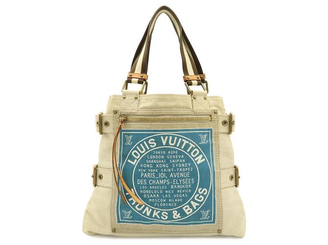 Borsa Tote Louis Vuitton Cruise Line Globe Shopper MM Blu - vista 2