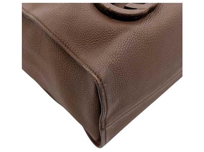 Borsa Tote Gucci in pelle marrone - vista 11