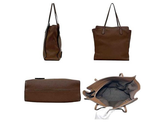 Borsa Tote Gucci in pelle marrone - vista 3
