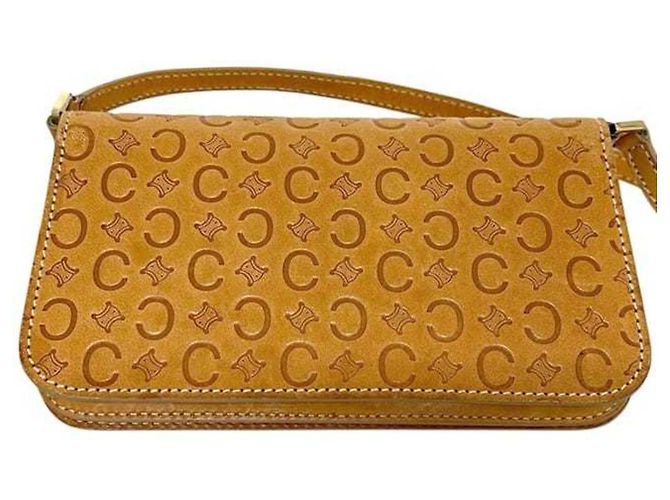 Céline Borsa a tracolla in pelle Macadam Celine Beige - vista 11