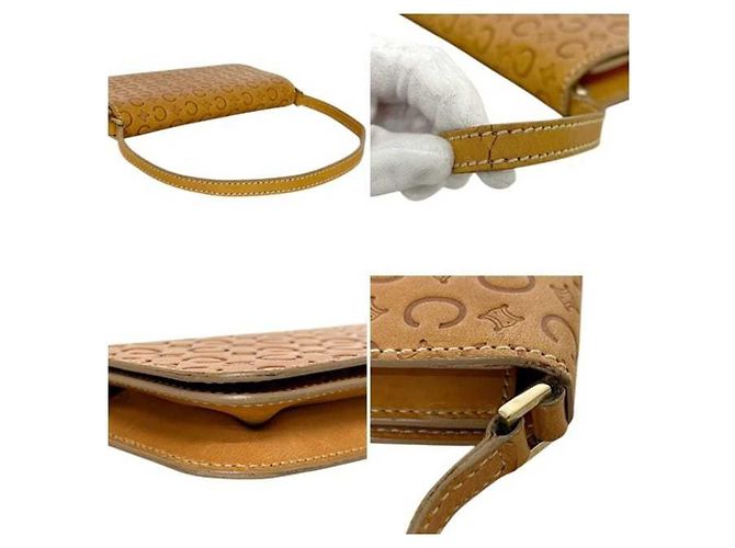 Céline Borsa a tracolla in pelle Macadam Celine Beige - vista 6