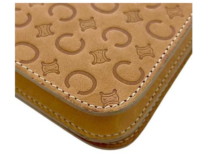 Céline Borsa a tracolla in pelle Macadam Celine Beige - vista 7