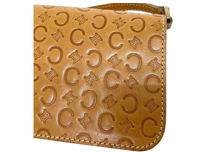 Céline Borsa a tracolla in pelle Macadam Celine Beige - vista 9