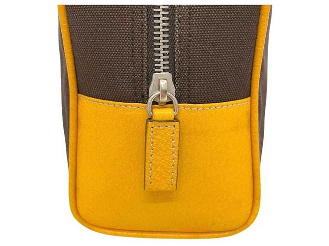 Borsa a mano in tela e pelle Prada Marrone Arancione - vista 10