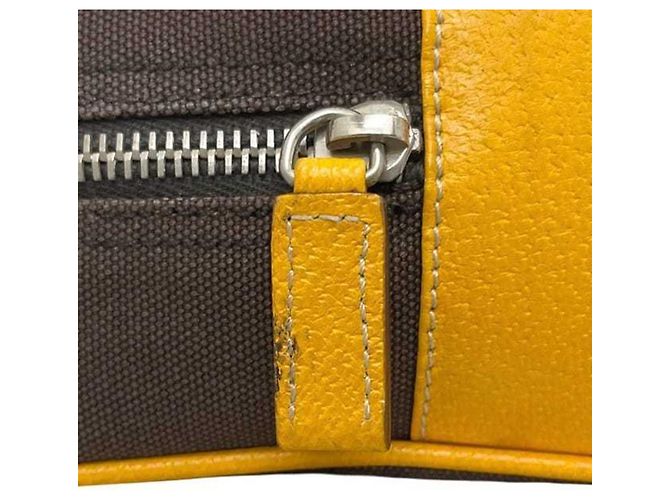 Borsa a mano in tela e pelle Prada Marrone Arancione - vista 9