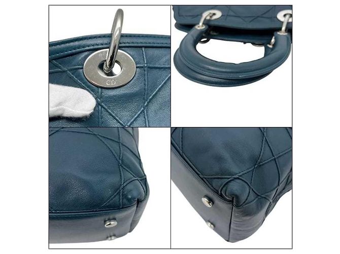 Borsa Tote Christian Dior Granville Blu Verde - vista 6
