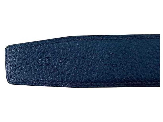 Hermès Hermes Ledergürtel Navy Blue Blau Marineblau - Ansicht 9