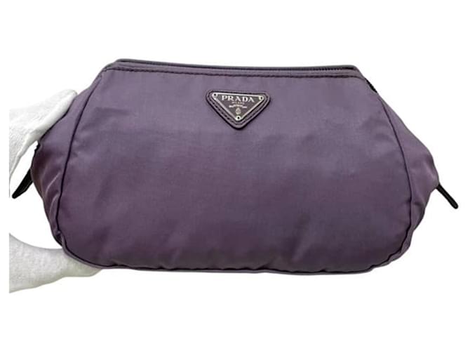 Pochette in nylon viola Prada Porpora - vista 10