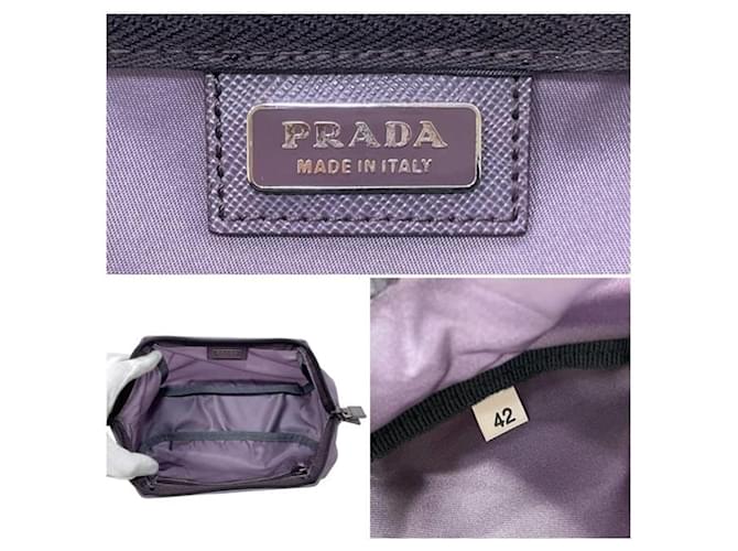 Pochette in nylon viola Prada Porpora - vista 4