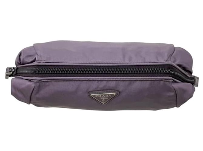 Pochette in nylon viola Prada Porpora - vista 7