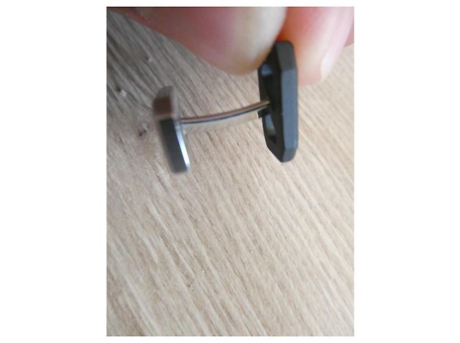Gemelli Hermès in acciaio argentato spazzolato e PVD nero opaco, nuovo Silver hardware - vista 8