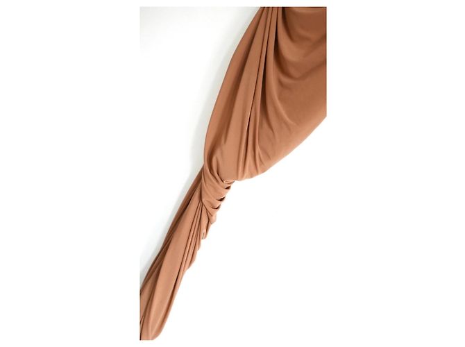 Robe midi drapée à une épaule Diana de Norma Kamali Marron - vue 4