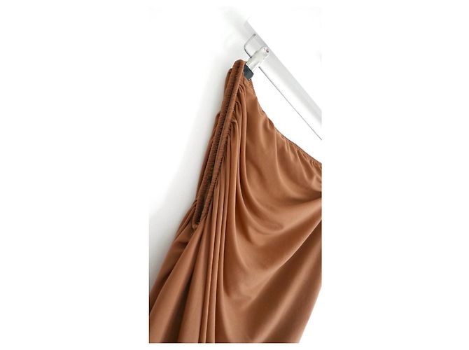Robe midi drapée à une épaule Diana de Norma Kamali Marron - vue 5