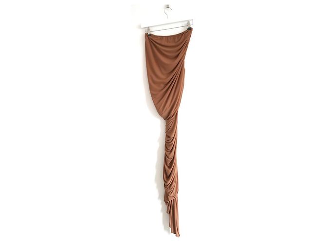 Robe midi drapée à une épaule Diana de Norma Kamali Marron - vue 6