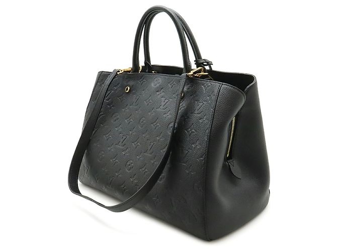 Borsa Louis Vuitton Monogram Empreinte Montaigne GM Nero Monogramma - vista 3