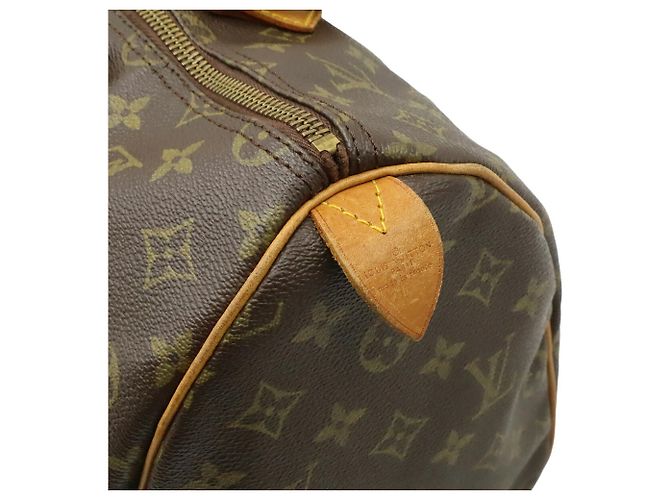 Borsa Louis Vuitton Monogram Speedy 35 Marrone Monogramma - vista 9