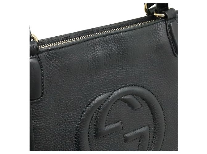 Borsa Tote Gucci Soho Interlocking G Nero Giallo - vista 10