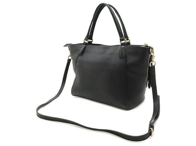 Borsa Tote Gucci Soho Interlocking G Nero Giallo - vista 3