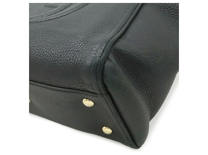 Borsa Tote Gucci Soho Interlocking G Nero Giallo - vista 4