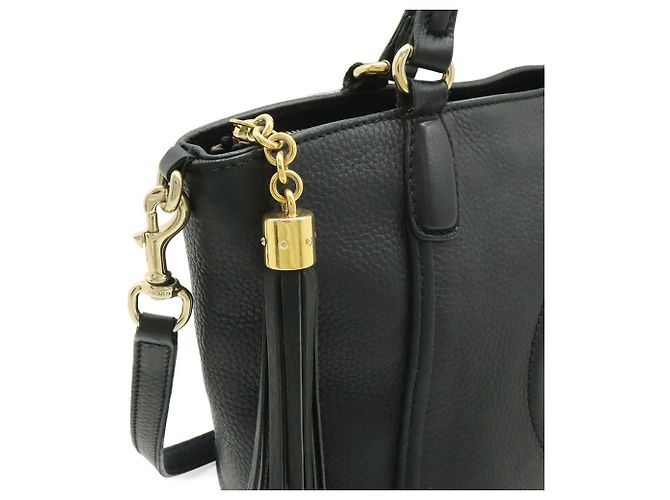Borsa Tote Gucci Soho Interlocking G Nero Giallo - vista 6