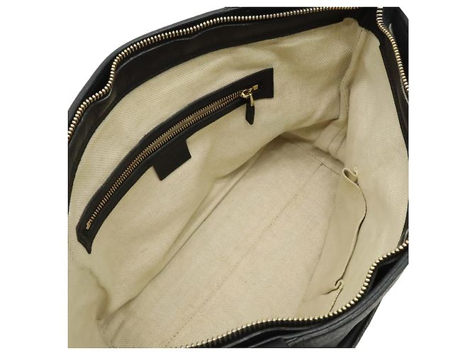 Borsa Tote Gucci Soho Interlocking G Nero Giallo - vista 8