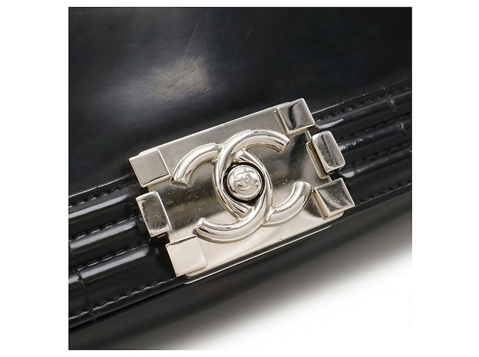 Borsa a Spalla Chanel Boy Matelassé Nero - vista 6