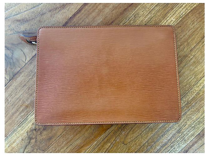 Pochette Louis Vuitton Epi Cuir Marrone - vista 3
