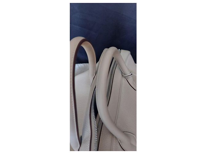 Hermès Borsa da viaggio in pelle beige - vista 14