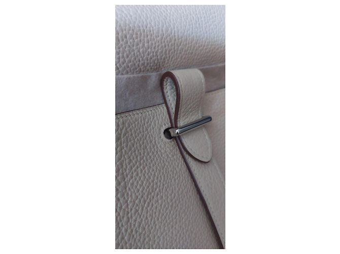 Hermès Borsa da viaggio in pelle beige - vista 15