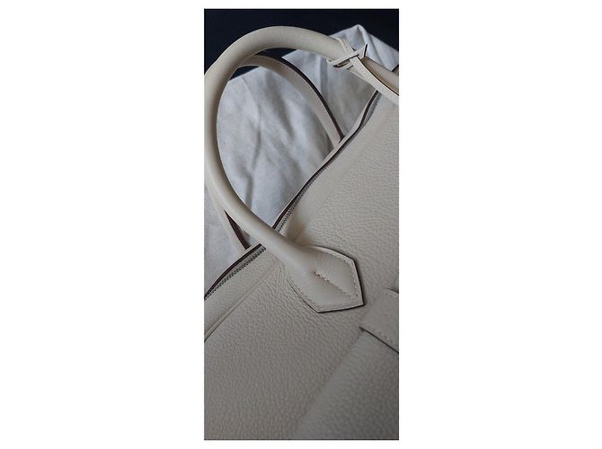 Hermès Borsa da viaggio in pelle beige - vista 16