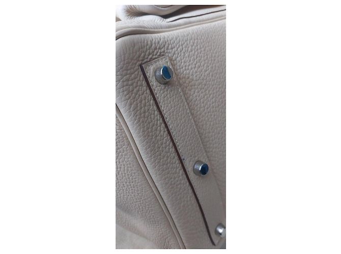 Hermès Borsa da viaggio in pelle beige - vista 18