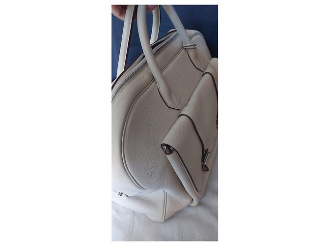 Hermès Borsa da viaggio in pelle beige - vista 2