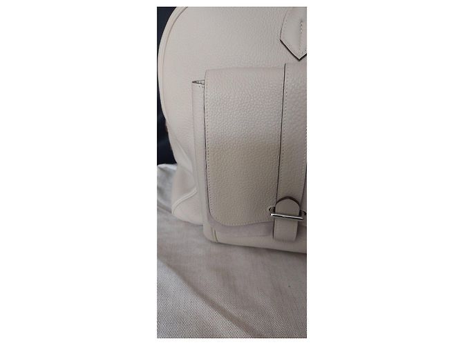 Hermès Borsa da viaggio in pelle beige - vista 4