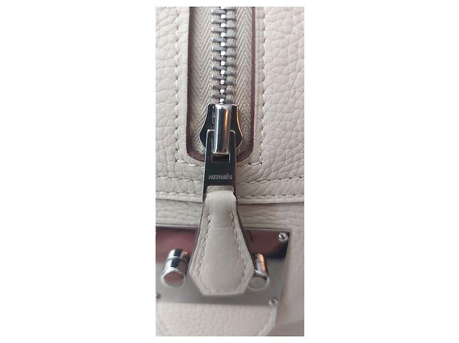 Hermès Borsa da viaggio in pelle beige - vista 9