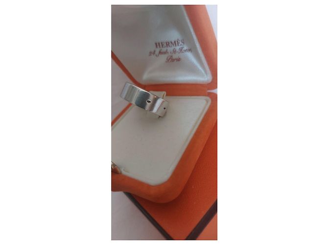 Anello Hermès Kelly in Argento e Oro Rosa Silver hardware Gold hardware - vista 7