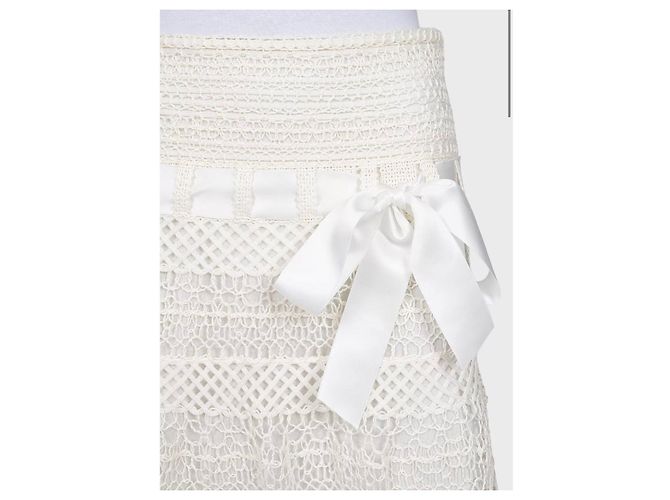 Falda de encaje blanco Valentino NWOT Talla S de segunda mano - vista 2