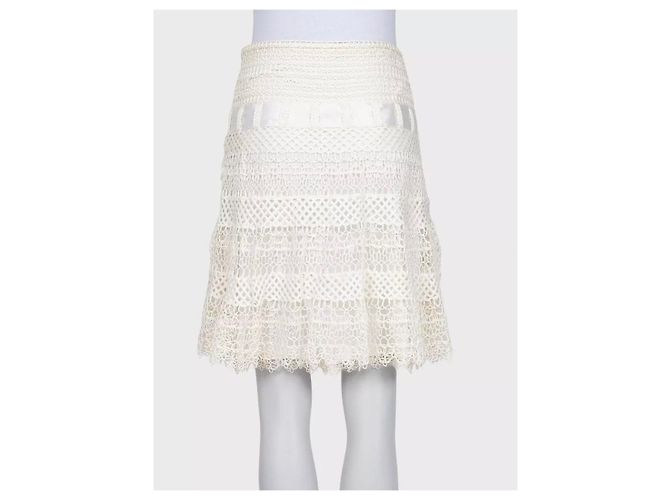 Falda de encaje blanco Valentino NWOT Talla S de segunda mano - vista 3