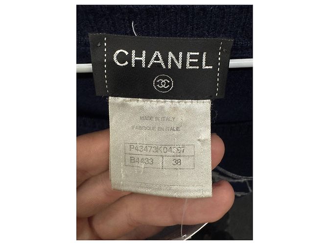 Vintage Chanel Cashmere-Pullover in Blau - Größe M, EU38 Gebraucht - Ansicht 6