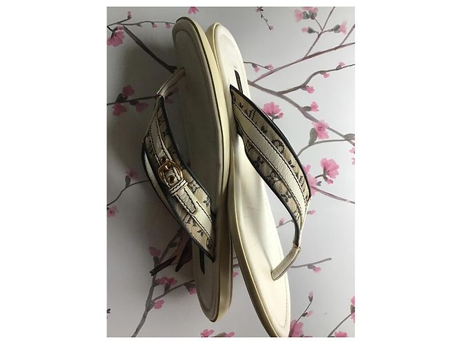 Infradito Louis Vuitton Mini Lin Monogram Bianco - vista 11