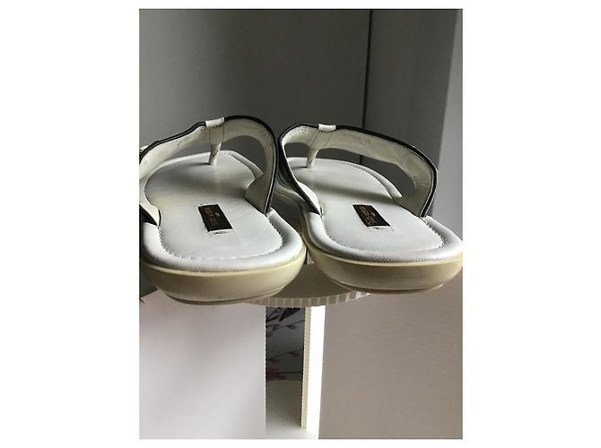 Infradito Louis Vuitton Mini Lin Monogram Bianco - vista 13
