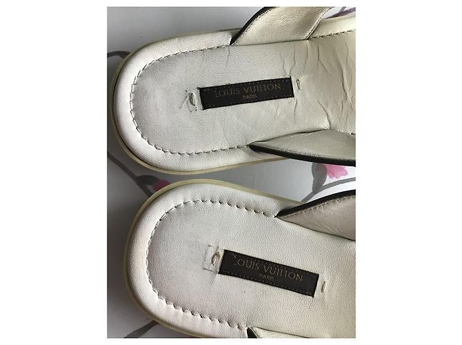 Infradito Louis Vuitton Mini Lin Monogram Bianco - vista 7