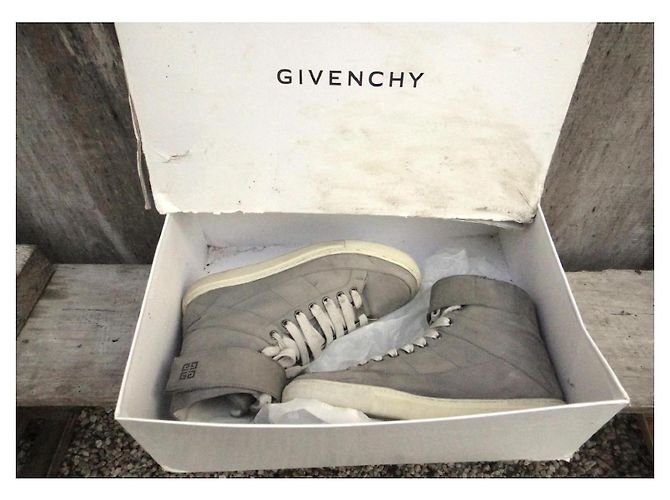 High-Top-Sneaker aus grauem Leder Givenchy - Ansicht 3