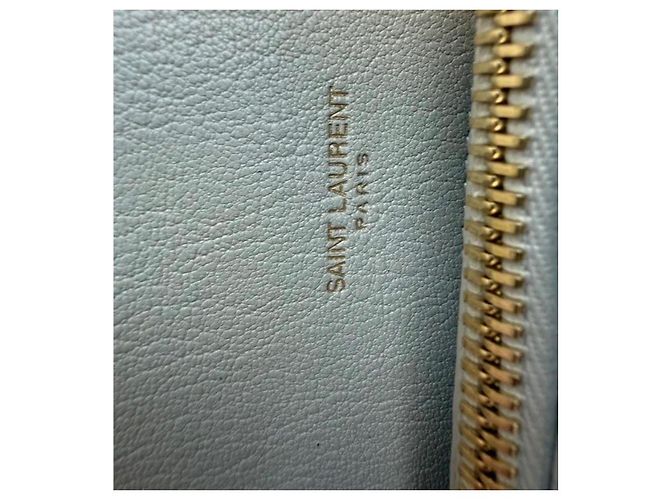 Borsa a tracolla Saint Laurent College in pelle bianca Beige - vista 5