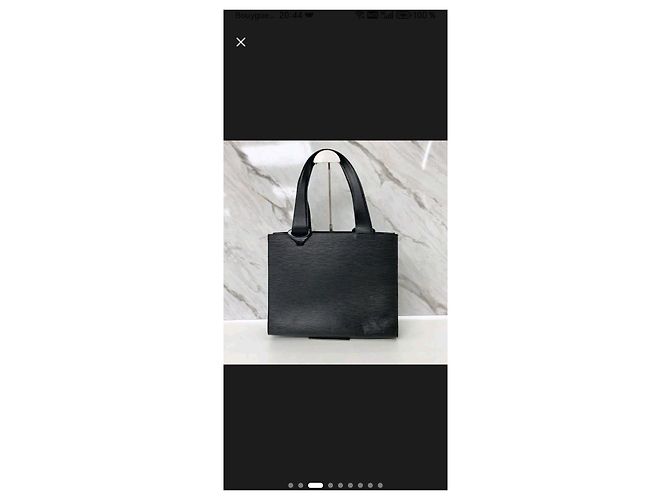 Louis Vuitton Borsa Tote in Pelle Nera Nero - vista 3