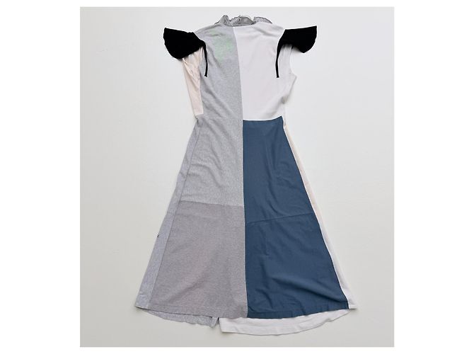 Everyday Patchwork-Kleid Balenciaga Schwarz Weiß Beige Grau Dunkelblau - Ansicht 4