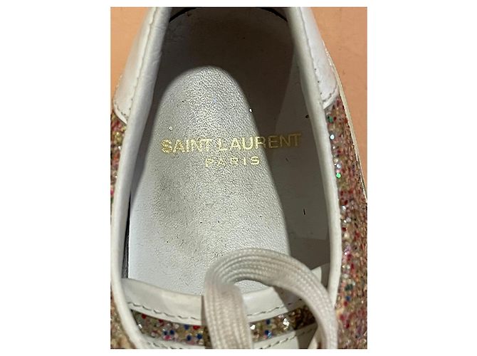Saint Laurent Sneakers Glitter Rosa Bianco D'oro - vista 8