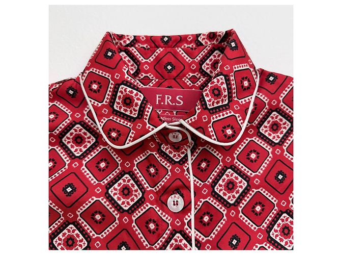 Autre Marque F.R.S. For Restless Sleepers Seidenhemd Schwarz Weiß Rot - Ansicht 6