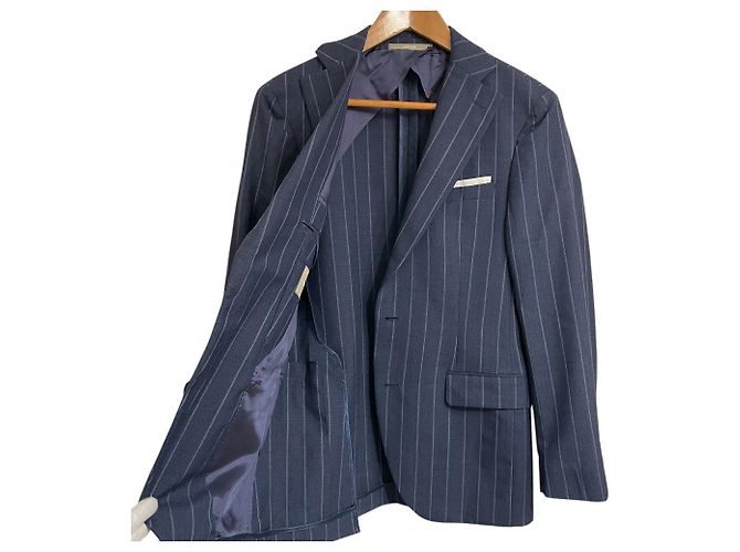 Autre Marque Conjunto de traje de lana con raya diplomática PAOLONI Azul Azul marino - vista 4
