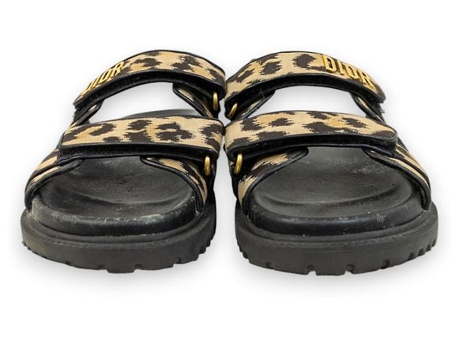 sandali slide Christian Dior DIORACT Nero Beige - vista 4
